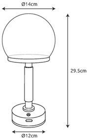 Globo 21034SI - LED Lampada da tavolo ricaricabile HAKU LED/2,5W/5V 2800K argento