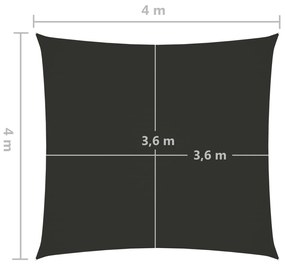 Vela Parasole in Tela Oxford Quadrata 4x4 m Antracite