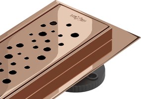 Mexen Flat 360° M12 scarico lineare rotante 50 cm, oro rosa - 1621050-40