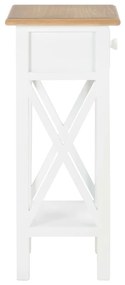 280057  tavolino laterale bianco 27x27x65,5 cm in legno