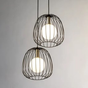 Lampadario a sospensione con filo BELL 2xG9/12W/230V nero/oro