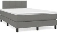 Letto a Molle Materasso e LED Grigio Scuro 120x190cm in Tessuto 3270040