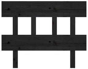 Testiera per letto nera 93,5x3x81 cm in legno massello di pino