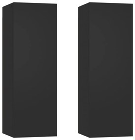 Mobili tv neri 2 pz 30,5x30x90 cm in truciolato
