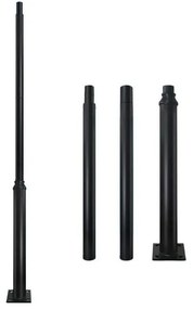 Asta metallica per palo d'illuminazione esterno BASE, 3 m, nera
