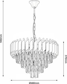 Brilagi - Lampadario a sospensione con catena ECLIPSE 7xE14/10W/230V Ø 48 cm dorato
