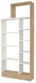 Libreria bianca naturale in pino decorato 75x171 cm Zerre - Gauge Concept