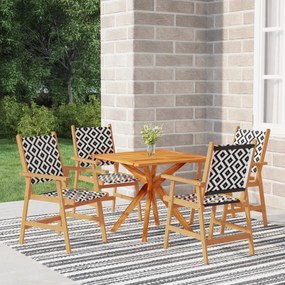 Set mobili da pranzo per giardino 5 pz legno massello di acacia