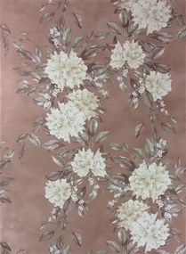 Osborne & Little Carta da parati Rhodora - Cream/ Sage/ Rose Gold
