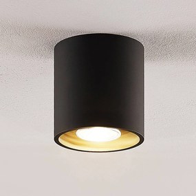 Lindby Parvin downlight alluminio rotondo nero