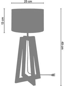 Tosel  Lampade d’ufficio lampada da comodino tondo legno bianco  Tosel