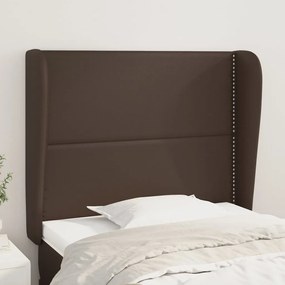 Testiera Ad Orecchio Marrone 93x23x118/128 Cm İn Similpelle /