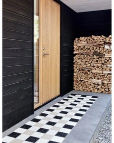 Passatoia da interno/esterno nera/color crema 70x240 cm Pix Black Vanilla – Pappelina