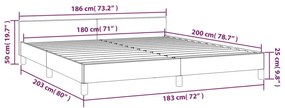 Giroletto con Testiera Grigio Tortora 180x200 cm in Tessuto