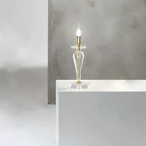Lampada da tavolo PAGANINI in vetro lavorato a mano Oro 11x32 cm