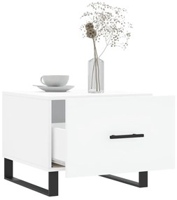 Tavolini da salotto 2 pz bianchi 50x50x40 cm legno multistrato