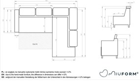 Divano letto angolare beige (angolo sinistro) Sweet Harmony - Miuform