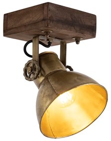 Faretto da soffitto smart bronzo con legno 18 cm incl. WiFi A60 - Mangoes