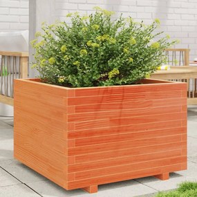 Fioriera Giardino Marrone Cera 70x70x49,5cm Legno Massello Pino /