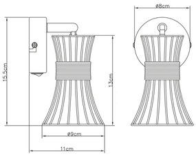 Globo 54814-1 - Luce Spot da parete PURRA 1xE14/40W/230V