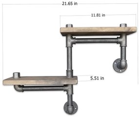 Mensola da parete BORURAF 30x55 cm abete