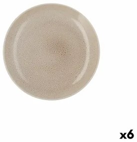 Piatto da pranzo Ariane Porous Beige Ceramica Ø 27 cm (6 Unità)