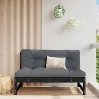 Divano Centrale Giardino Nero 120x80cm Legno Massello Pinocod mxl 133189