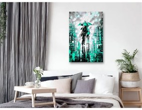 Quadro Lovers in Colour (1 Part) Vertical Green  Colore Grigio, Dimensioni e Misure 60x90