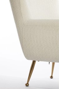 Poltrona crema in bouclé Vinstra - Light &amp; Living