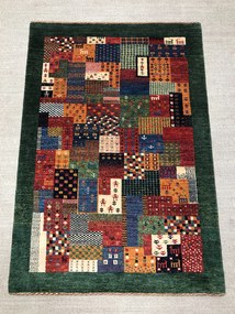 Loribaft Tappeto 100 x 150 Rosso (Iran) Annodato A Mano