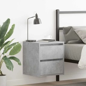Comodino A Muro Grigio Cemento 38x34x40 Cm /