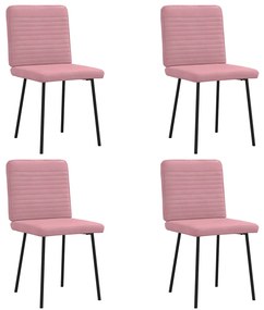 Sedie Da Pranzo 4 Pz Rosa İn Velluto /