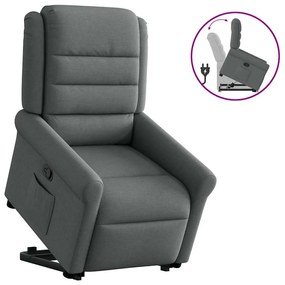 Poltrona Alzapersona Reclinabile Grigio Scuro İn Tessuto /