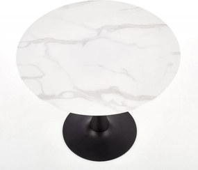 Tavolo Ambrosio effetto marmo bianco - d90xh72 cm