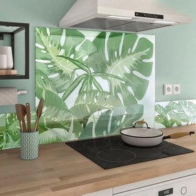 Pannello posteriore del cappuccio vetro Gwanda bianco e verde L70 cm x H70 cm