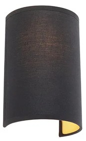 Lampada da parete moderna nera e oro - Simple Drum