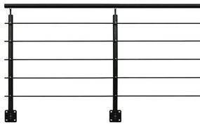 Balaustra in kit BURGER Opalu Full Black in alluminio nero, corrimano in alluminio nero, L 200 cm fissaggio a parete