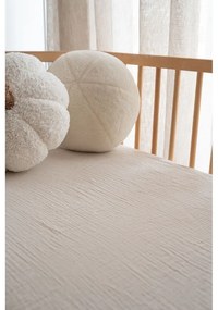 Lenzuolo con angoli per bambini beige in mussola per culla 60x120 cm Burumcuk – Mijolnir