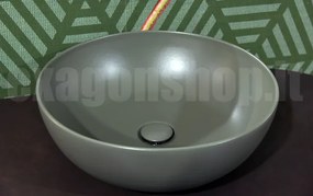 Globo T-EDGE Lavabo 45 cm H.16 tondo a ciotola da Appoggio bordi 6 mm in ceramica Felce