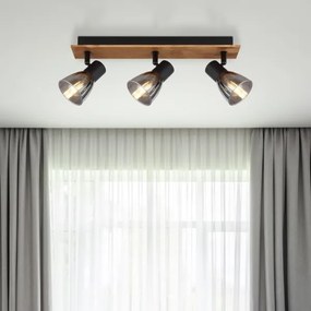 Globo 54307-3W - Luce Spot CLAUDE 3xE14/40W/230V nero/legno