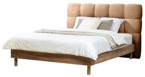 Letto matrimoniale imbottito rosa chiaro rete inclusa 160x200 cm Kumo - Bobochic Paris