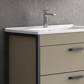 Kamalu - mobile bagno con struttura metallica nera 85cm ikos-85