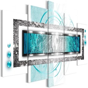 Quadro Turquoise blizzard (5 Parts) Wide  Colore Bianco, Dimensioni e Misure 225x100