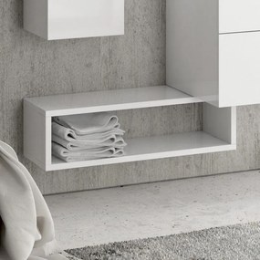 Kamalu - composizione bagno sospesa 80cm: mobile, specchio contenitore colonna e pensile el-80a