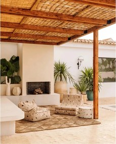 Pouf per bambini bianco con rivestimento in bouclé e ciniglia Terrazzo – Wigiwama