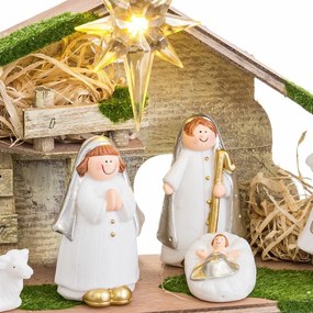 Presepe di Natale Multicolore Polietilene Legno MDF 22,5 x 8,5 x 16,5 cm (5 Pezzi)