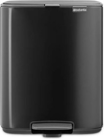 Cestino per la spazzatura nero opaco in acciaio con pedale 12 l Bo – Brabantia
