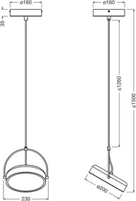 Osram - Lampada a sospensione LED su cavo DECOR PUCK LED/12W/230V nero