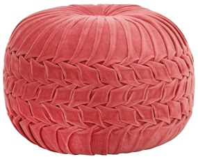 Pouf in velluto di cotone design fumé 40x30 cm rosa