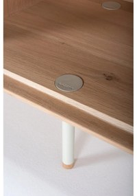 Mobile TV bianco-color legno naturale in legno di quercia 160x48 cm Fina - Gazzda